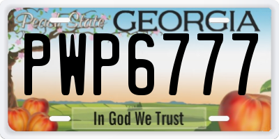GA license plate PWP6777
