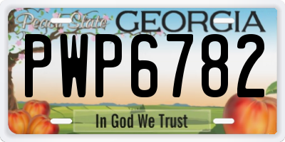 GA license plate PWP6782