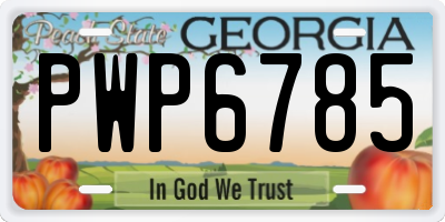 GA license plate PWP6785