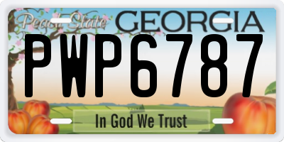 GA license plate PWP6787