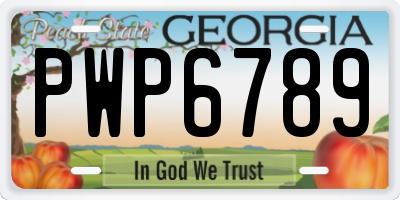 GA license plate PWP6789
