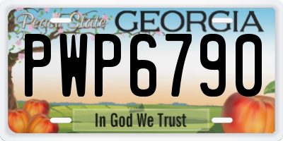 GA license plate PWP6790