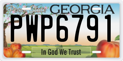 GA license plate PWP6791