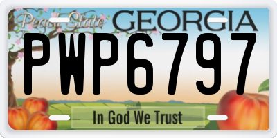 GA license plate PWP6797