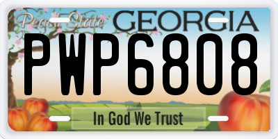 GA license plate PWP6808