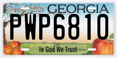 GA license plate PWP6810