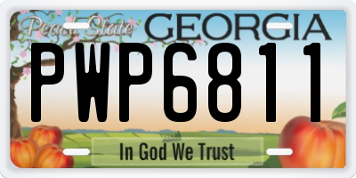GA license plate PWP6811