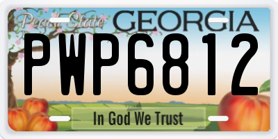 GA license plate PWP6812