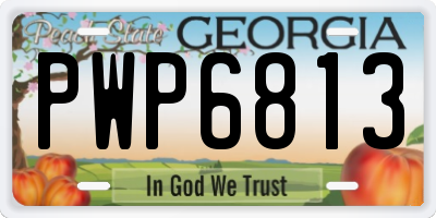 GA license plate PWP6813
