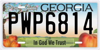 GA license plate PWP6814