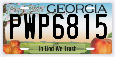 GA license plate PWP6815
