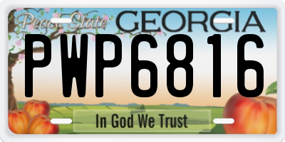 GA license plate PWP6816