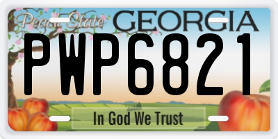 GA license plate PWP6821