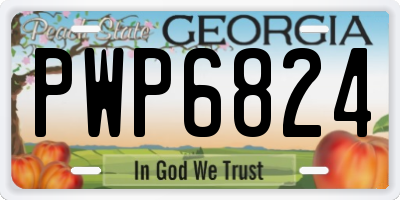 GA license plate PWP6824
