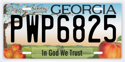 GA license plate PWP6825