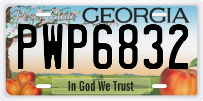 GA license plate PWP6832