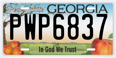 GA license plate PWP6837