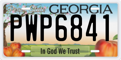 GA license plate PWP6841
