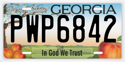 GA license plate PWP6842