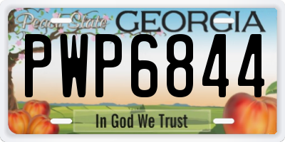 GA license plate PWP6844