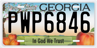 GA license plate PWP6846