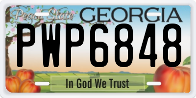 GA license plate PWP6848