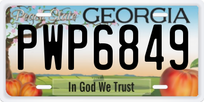 GA license plate PWP6849