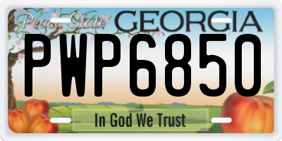 GA license plate PWP6850