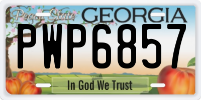 GA license plate PWP6857