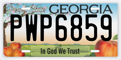 GA license plate PWP6859