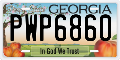GA license plate PWP6860