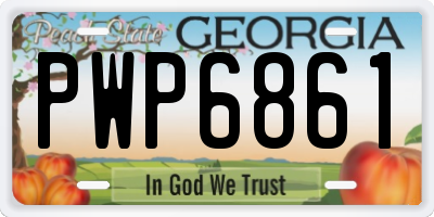 GA license plate PWP6861