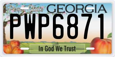 GA license plate PWP6871