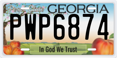 GA license plate PWP6874