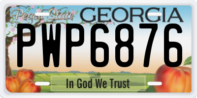 GA license plate PWP6876