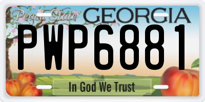 GA license plate PWP6881
