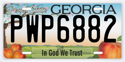 GA license plate PWP6882
