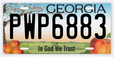GA license plate PWP6883
