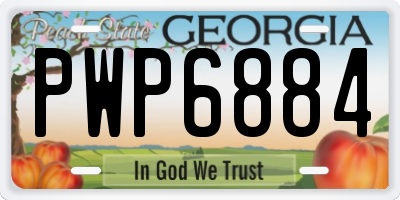 GA license plate PWP6884