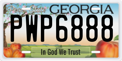 GA license plate PWP6888