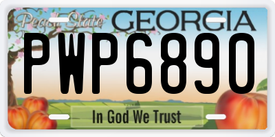 GA license plate PWP6890