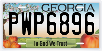 GA license plate PWP6896