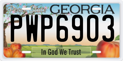 GA license plate PWP6903