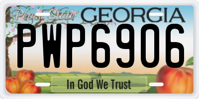GA license plate PWP6906
