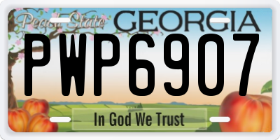 GA license plate PWP6907