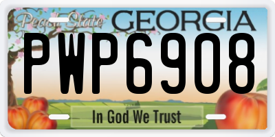 GA license plate PWP6908