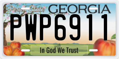 GA license plate PWP6911