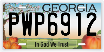 GA license plate PWP6912