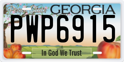 GA license plate PWP6915