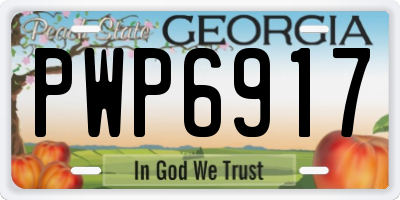 GA license plate PWP6917